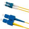 10M Singlemode Duplex Fiber Optic Cable (8.25/125) - LC to SC Mini Boot view 1