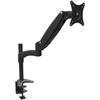 2xhome - New Single Mount 3 Way Three-sectioned Ergonomic Fully Easy Height Adjustable Articulating Gas Spring Flex Extra Long Extension Arm Tilting Retractable Black Desk Pole Mount Bracket Desktop Flat Panel Clamp view 1