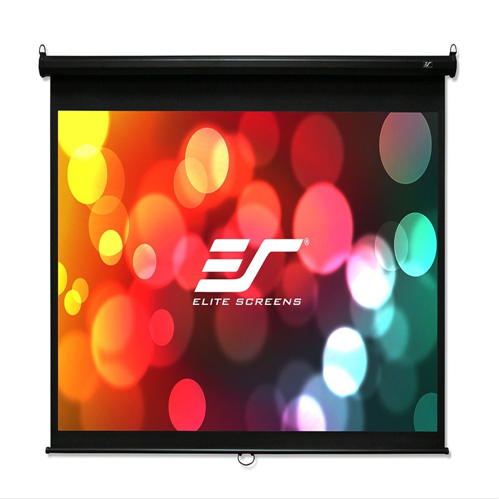 Elite Screens Manual B Series MaxWhite B 110" 16:9 4K Ultra HD Wall/Ceiling Mount Manual Projector Screen, Black
