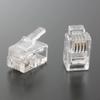(Taros) RJ12/11 Modular Plug 4 Pole 4 Core (4P4C) 10 Pack for Handset Curl Cord Tarrows CRJ11-10P44 view 1