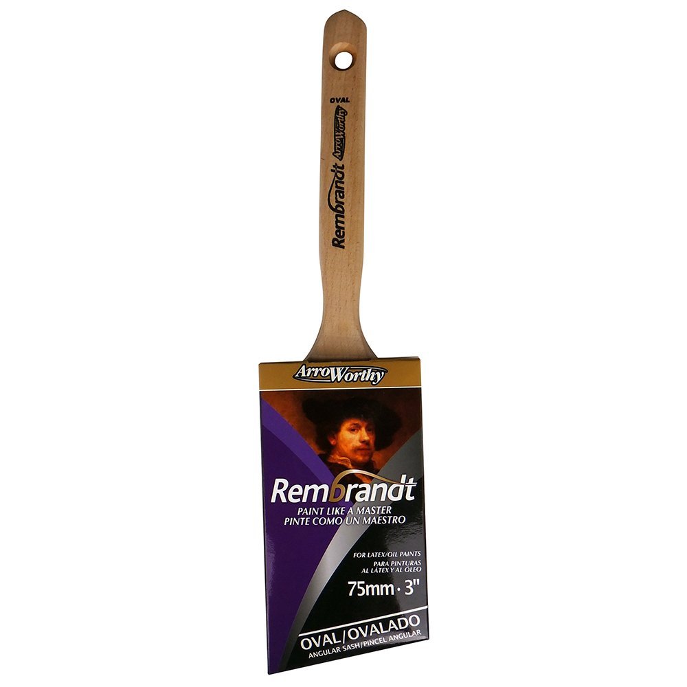 Linzer Arroworthy 6420-3 Rembrandt Angle Sash Semi-Oval Brush, Polyester, 3"