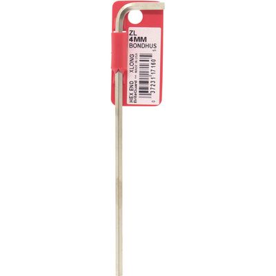 4.0mm BriteGuard Plated Hex L-Wrench - Xlong Tag/Barcoded