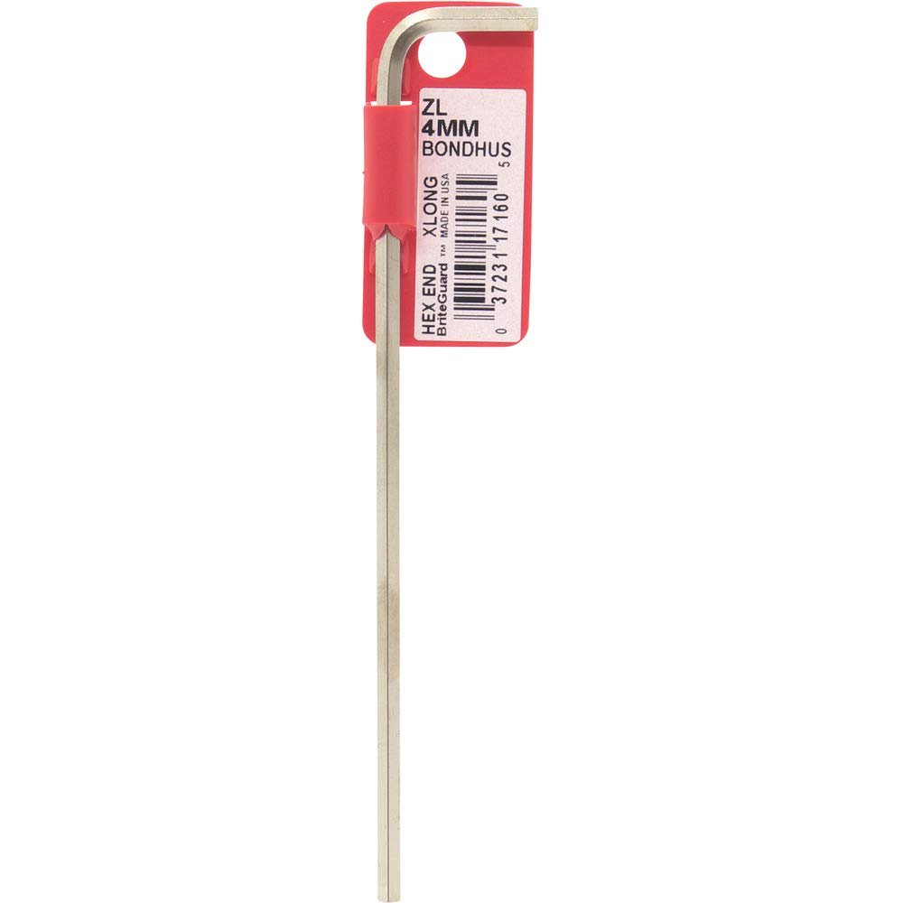4.0mm BriteGuard Plated Hex L-Wrench - Xlong Tag/Barcoded