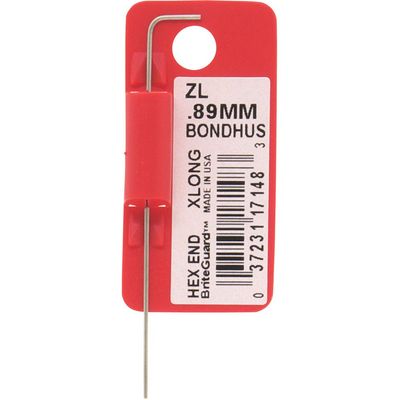 .89mm BriteGuard Plated Hex L-Wrench - Xlong Tag/Barcoded