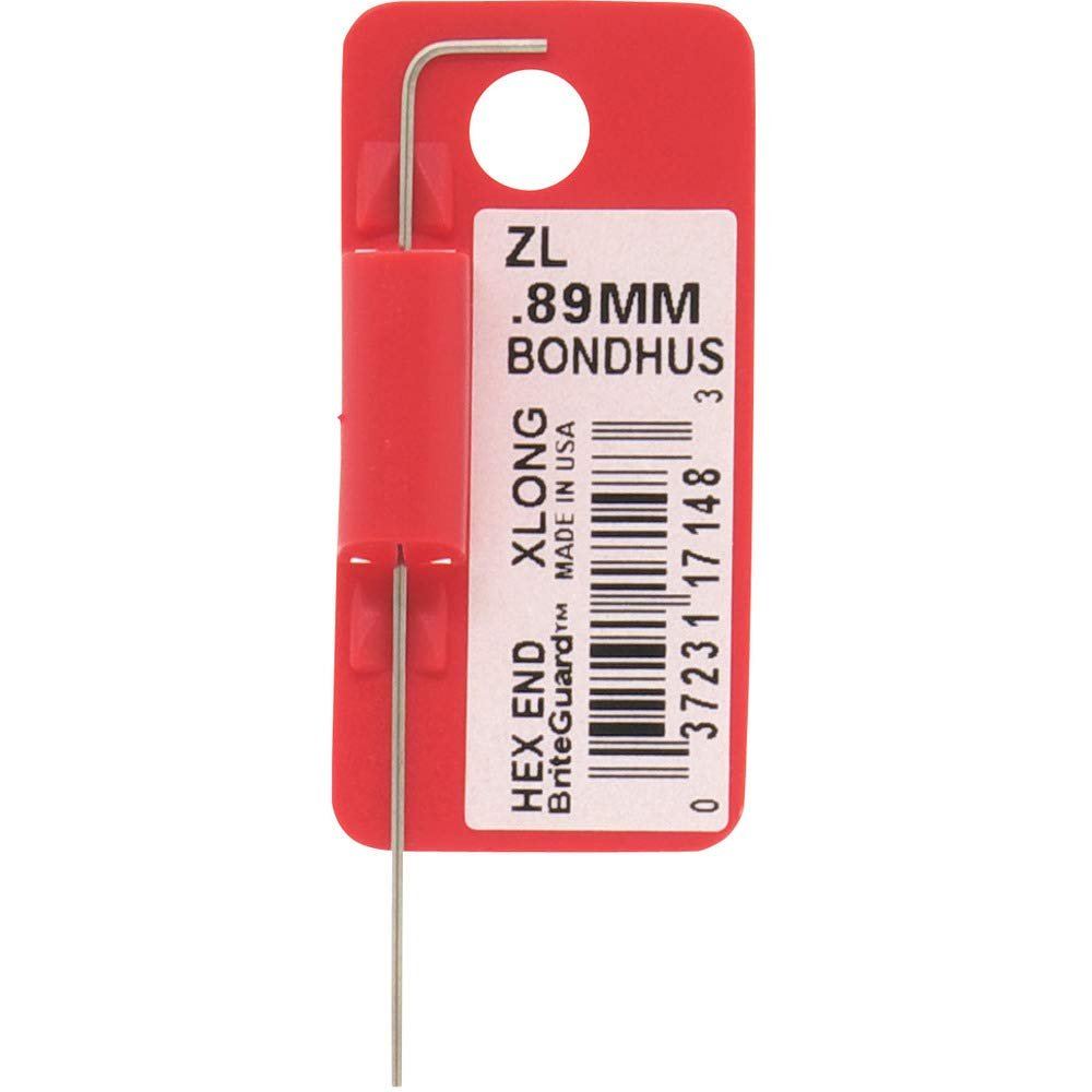 .89mm BriteGuard Plated Hex L-Wrench - Xlong Tag/Barcoded