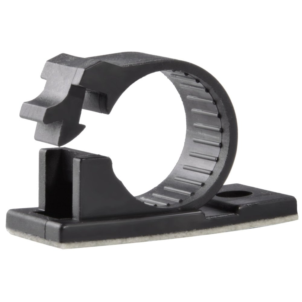 25pcs JacobsParts V3 Adhesive Cable Management Clips, 0.7 Inch Fixed Clamp with Optional Screw Mount (Large)