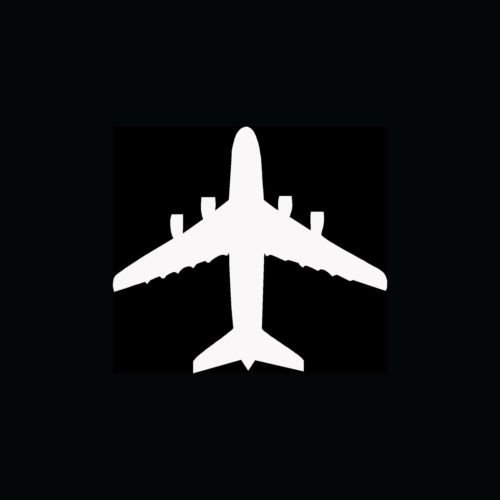 AIRPLANE TOP VIEW Sticker Jet Pilot Fly Land Fighter Aircraft Vinyl Decal Fun S2 - Die cut vinyl decal for windows, cars, trucks, tool boxes, laptops, MacBook - virtually any hard, smooth surface