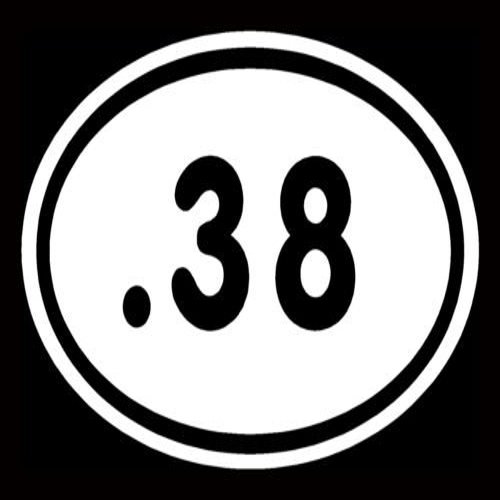.38 Cal Caliber Car Sticker White Oval Protected Pistol Guns Car Decal Ammo - Die cut vinyl decal for windows, cars, trucks, tool boxes, laptops, MacBook - virtually any hard, smooth surface
