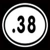 .38 Cal Caliber Car Sticker White Oval Protected Pistol Guns Car Decal Ammo - Die cut vinyl decal for windows, cars, trucks, tool boxes, laptops, MacBook - virtually any hard, smooth surface view 1