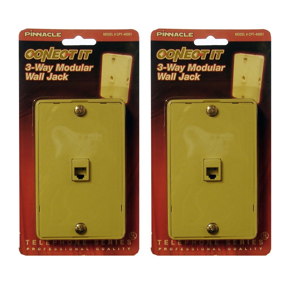 3-Way Modular Wall Jack - 2 piece lot