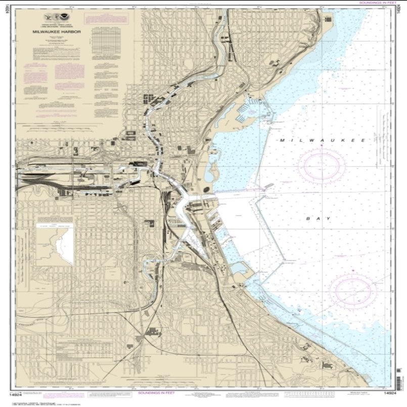 NOAA Chart 14924-Milwaukee Harbor by East View Geospatial