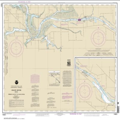 NOAA Chart 14931-Grand River from Dermo Bayou to Bass River by East View Geospatial