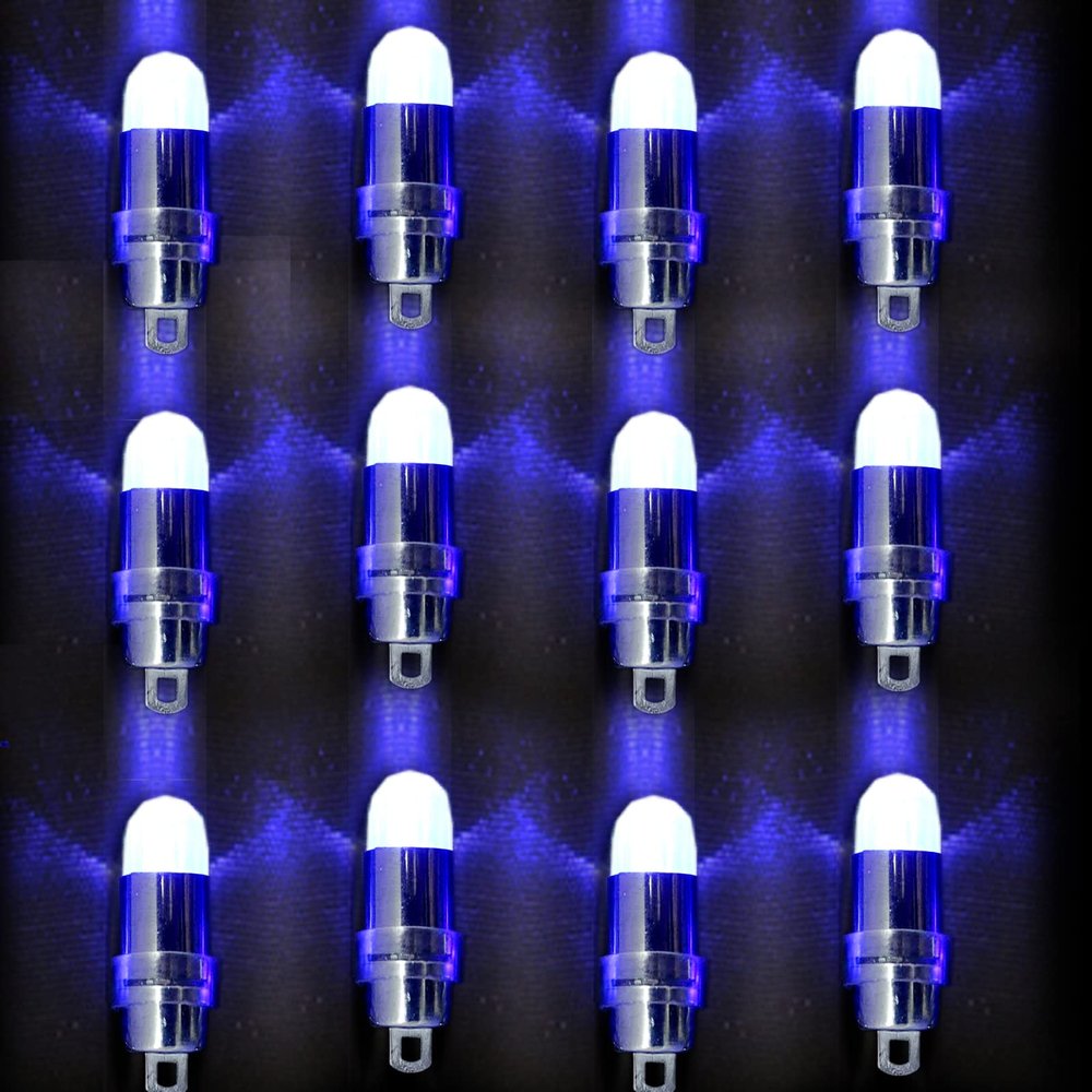 Acmee Non-Blinking Water Proof LED Mini Light Light up Paper Lanterns,Balloons,or Vase for Birthday Party or Wedding Decoration (Blue, Pack of 12)