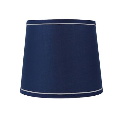 Urbanest French Drum with White Trim 10x12x8.5" Lampshade, Navy Blue