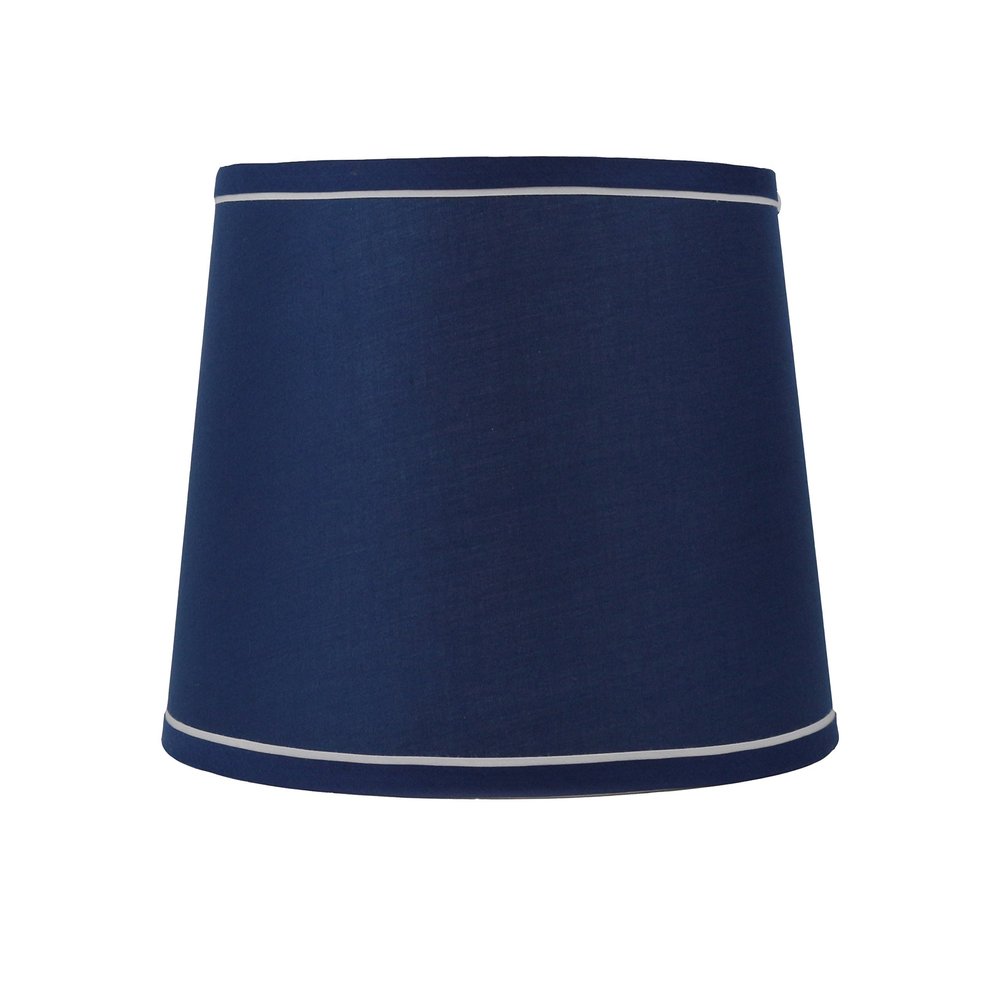 Urbanest French Drum with White Trim 10x12x8.5" Lampshade, Navy Blue