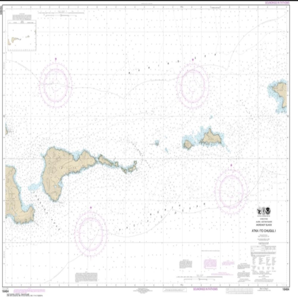 NOAA Chart 16484-Atka Island to Chugul Island Atka Island by East View Geospatial
