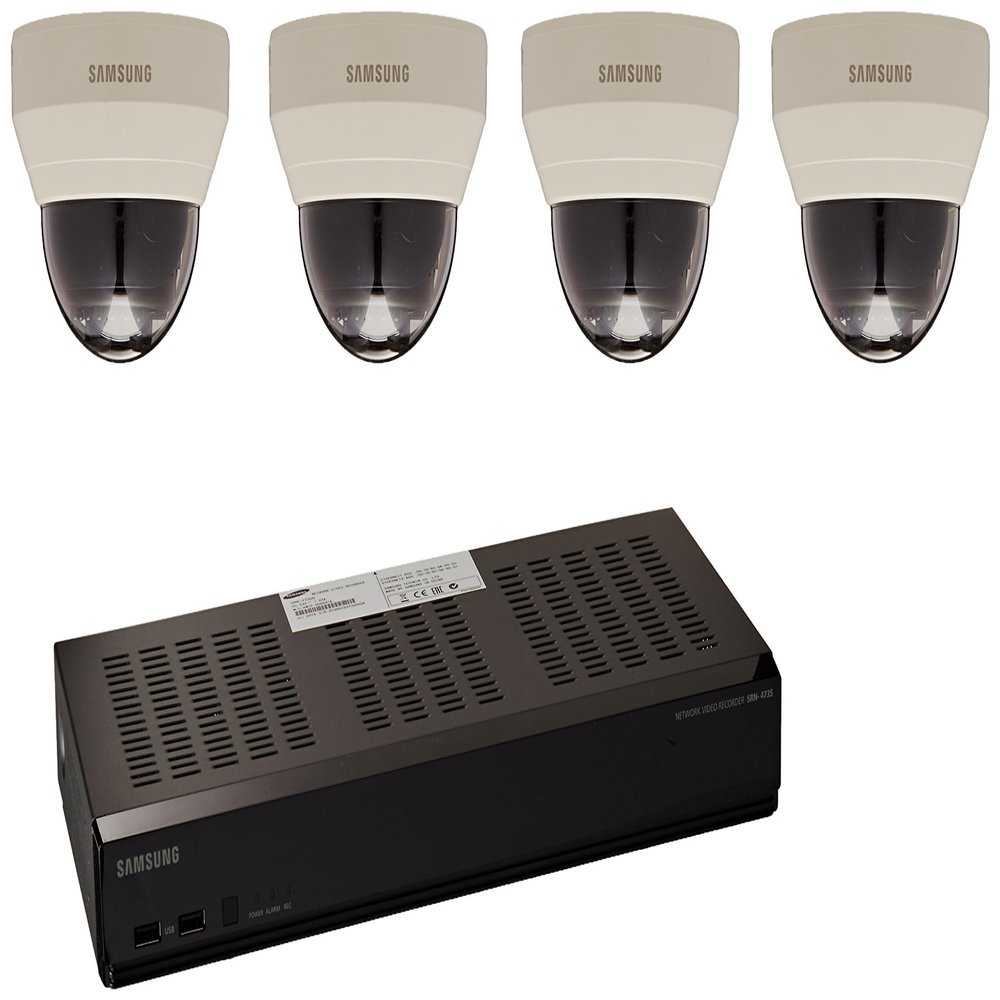 4CH NVR and 4 Network Cameras KIT,SRN-473S-1TB X 1, SND-L6013R X 4, 60FT CAT5 NE