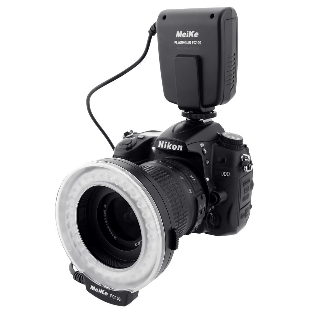 MeiKe FC100 32Pcs LED Macro Ring Flash Light Ringlight for Canon Nikon Pentax Olympus Samsung Fujifilm Sony DSLR Cameras with Standard Hot Shoe