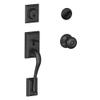 Schlage F60 ADD 622 GEO Addison Front Entry Handleset with Georgian Knob, Deadbolt Keyed 1 Side, Matte Black view 1