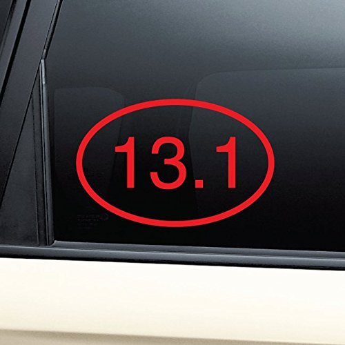13.1 Marathon Euro Oval Vinyl Decal Laptop Car Truck Bumper Window Sticker - Red