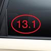 13.1 Marathon Euro Oval Vinyl Decal Laptop Car Truck Bumper Window Sticker - Red view 1