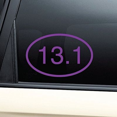 13.1 Marathon Euro Oval Vinyl Decal Laptop Car Truck Bumper Window Sticker - Purple
