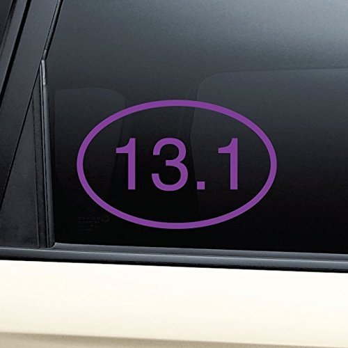 13.1 Marathon Euro Oval Vinyl Decal Laptop Car Truck Bumper Window Sticker - Purple