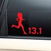 13.1 Marathon Female Runner Vinyl Decal Laptop Car Truck Bumper Window Sticker - Red view 1