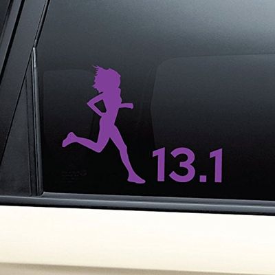 13.1 Marathon Female Runner Vinyl Decal Laptop Car Truck Bumper Window Sticker - Purple