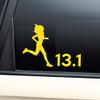 13.1 Marathon Female Runner Vinyl Decal Laptop Car Truck Bumper Window Sticker - Yellow view 1