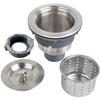 3-1/2 Inch Sink Drain Assembly Kit, Removable Deep Sink Strainer Basket with Sink Stopper/Sealing Lid for Home, Kitchen, Stainless Steel view 2