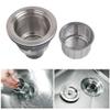 3-1/2 Inch Sink Drain Assembly Kit, Removable Deep Sink Strainer Basket with Sink Stopper/Sealing Lid for Home, Kitchen, Stainless Steel view 3