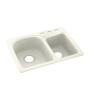 Swanstone KS02518DB.018-3 3-Hole Solid Surface Kitchen Sink, 18" x 25", Bisque view 1