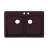 Swanstone QZ03322ED.170-2 2-Hole Granite Kitchen Sink, 22" x 33", Espresso view 1