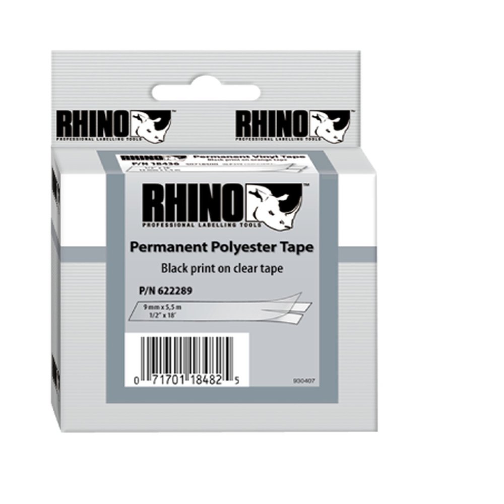 1" Dymo Polyester Label Cartridge for Rhino Printers - Clear 1805433