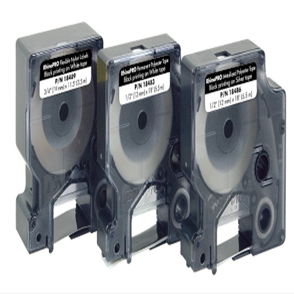 1/2" Dymo Flexible Nylon Label Cartridge Rhino Printers - Yellow 18490