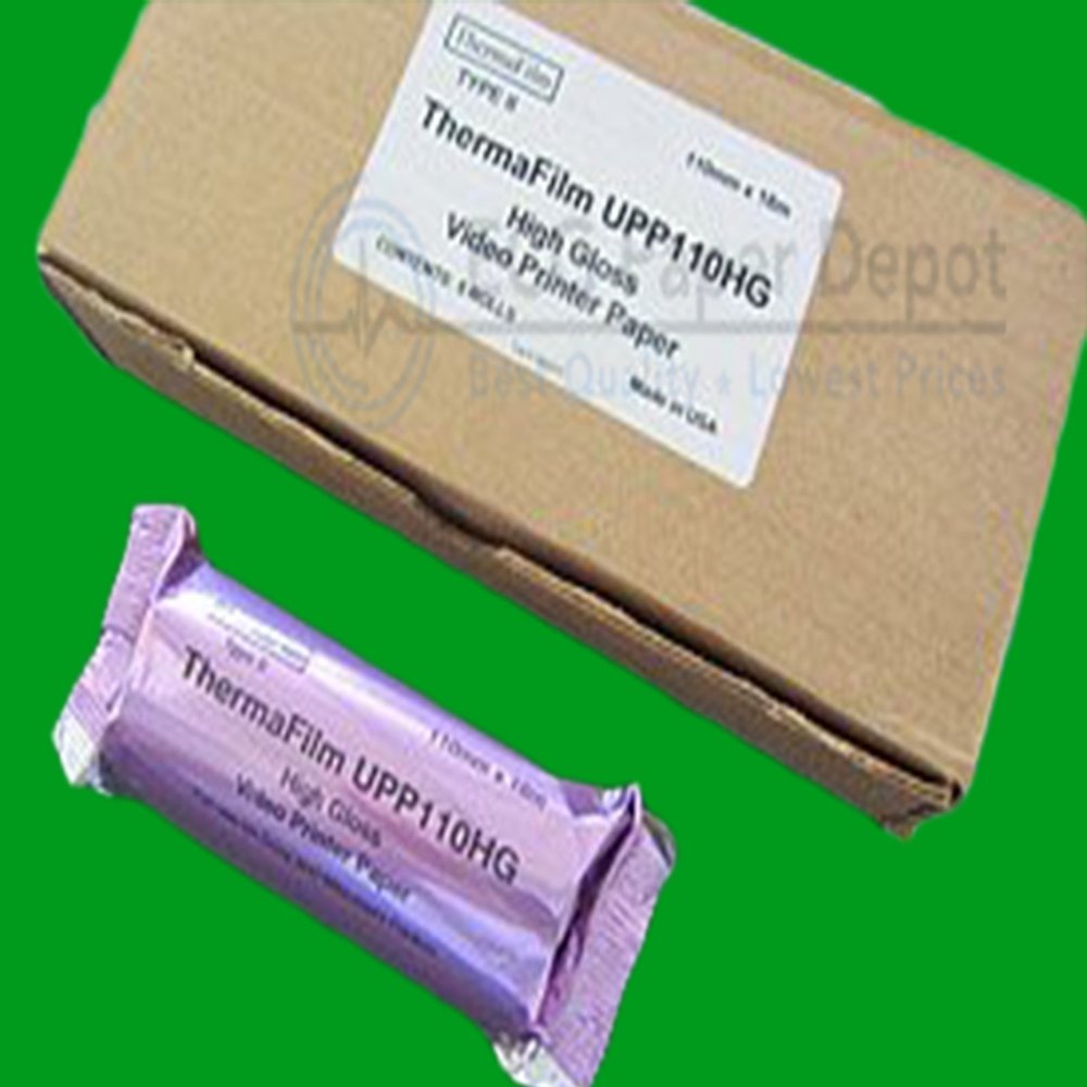 ECG Paper Depot - UPP110-HG Generic High Gloss Ultrasound Film/Media 5 Rolls, 110mm x 18m, Compatible with Sony