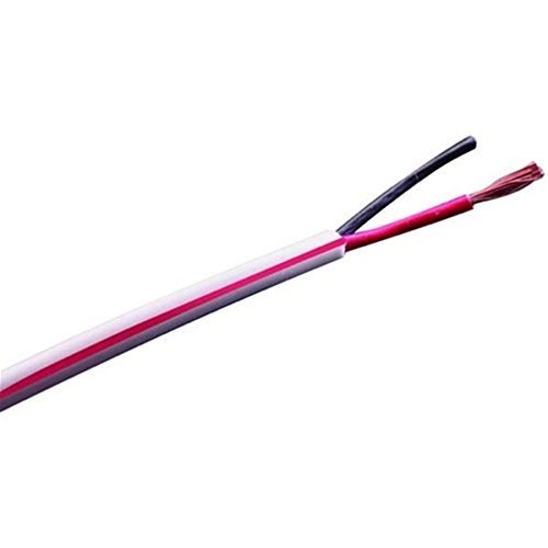 14 Ga AWG Speaker Cable 2 Conductor White Wire AV81142 Unshielded Stranded Pure Copper Wire Commercial Grade Round Jacketed