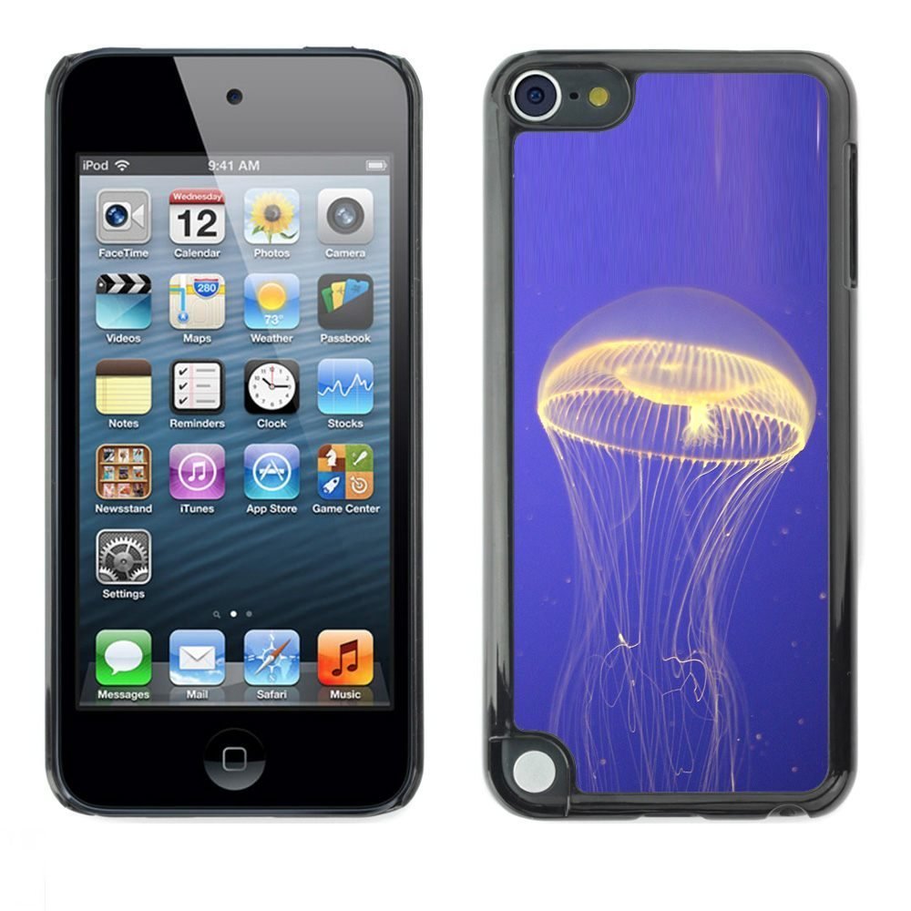 All Phone Most Case / Hard PC Metal piece Shell Slim Cover Protective Case for Apple iPod Touch 5 Jellyfish Glowing Ocean Blue Sea Nature