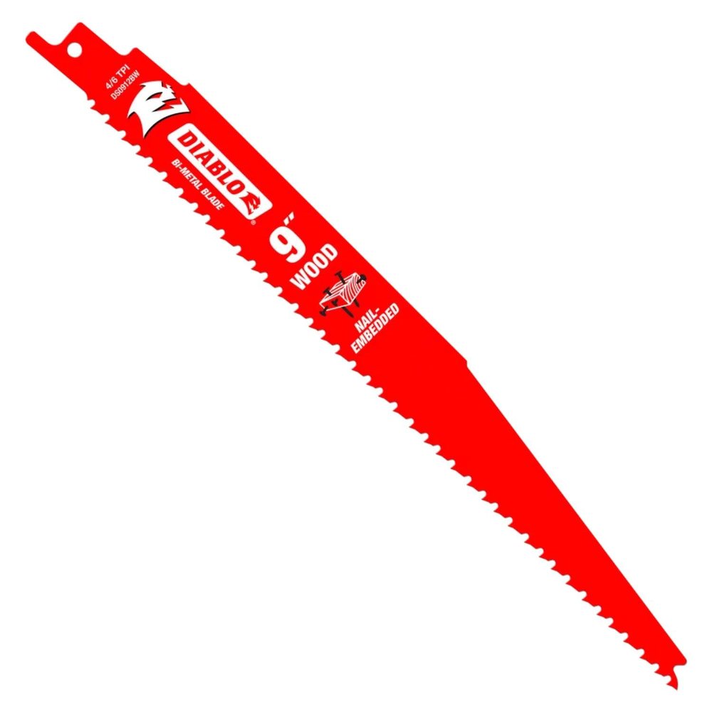 Diablo Bi-Metal Reciprocating Saw Blades - 9" Length, 4/6 TPI, 200-Pack