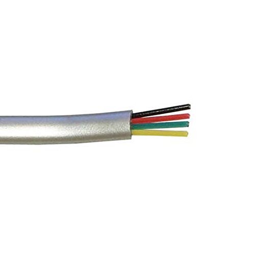 75 Ft Telephone Cable Cord Flat Silver Satin 4 Conductor Bulk 28 AWG Copper Stranded 4C Modular Line Audio Data Signal Telephone Jack Line, By NAC Wire and Cables