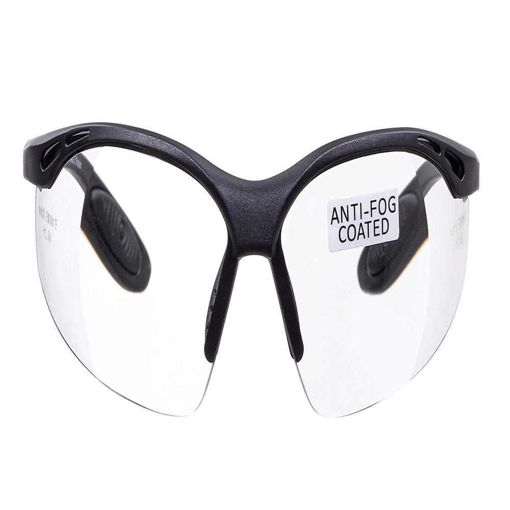 voltX 'Constructor' SAFETY READERS (CLEAR +2.5 Dioptre) Full Lens Reading Safety Glasses ANSI Z87.1+ & CE EN166F, Wraparound Style - Includes Safety Cord with headstop - UV400 anti fog coated lens