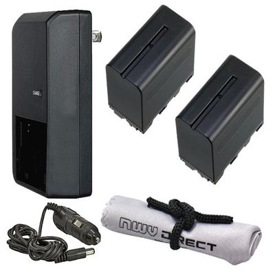High Capacity Intelligent Batteries Compatible With Sony HXR-NX3/1 (2 Units) + AC/DC Travel Charger
