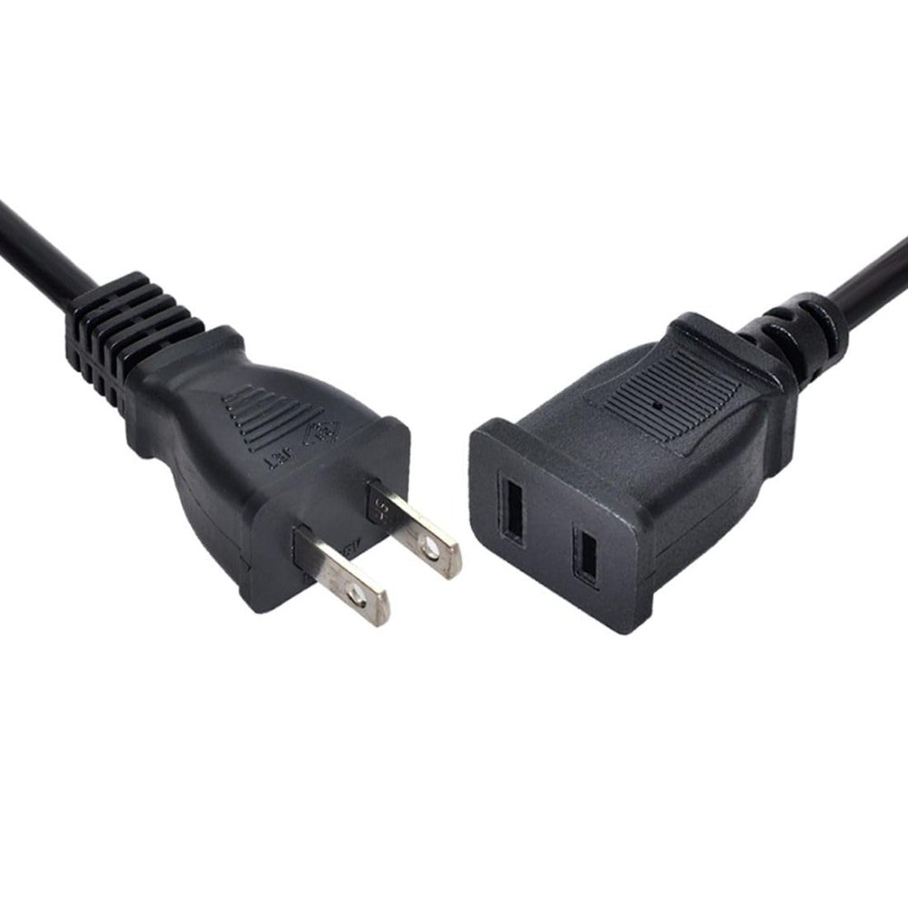 ChenYang 2 Prong Extension Cable USA 2 Outlet Power Extension Cable NEMA 1-15P to NEMA 1-15R 0.5M