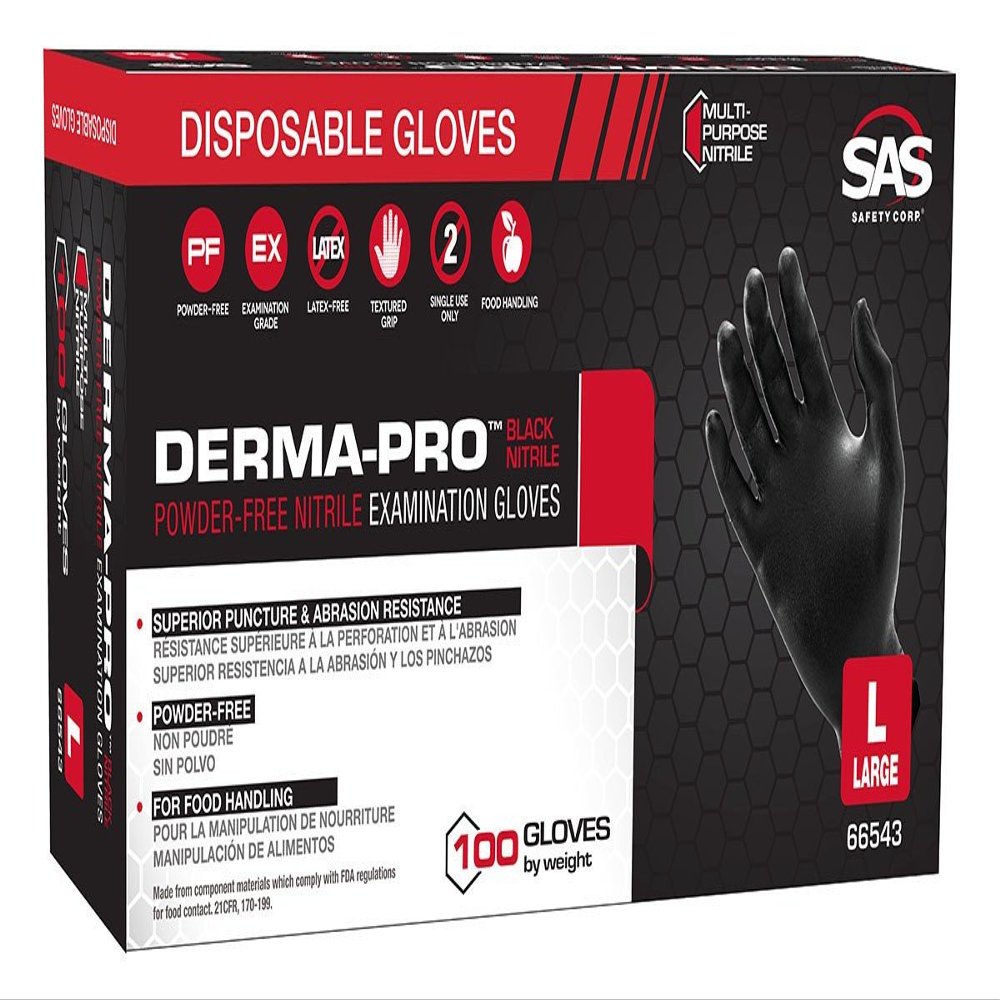 Derma-Pro PF EX Powder Free Nitrile Formerly Professional Black - S - 100