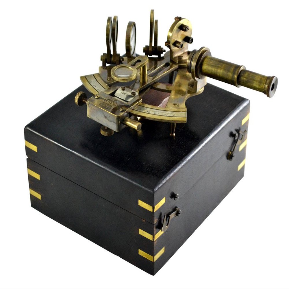 Brass Nautical Antique Sextant Replica Celestial Navigation Marine Navigation for Sale Navigation Brass Sextant - with Leather Case
