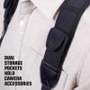 USA Gear DSLR Camera Strap Chest Harness with Quick Release Buckles, Black Neoprene Pattern and Accessory Pockets - Compatible with Canon, Nikon, Sony and More Point and Shoot and Mirrorless Cameras view 3