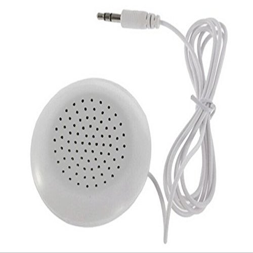 DirectNine Basics Mini 3.5mm White Pillow Speaker Audio Portable Wired Multimedia Speakers for MP3 / MP4 Music Player