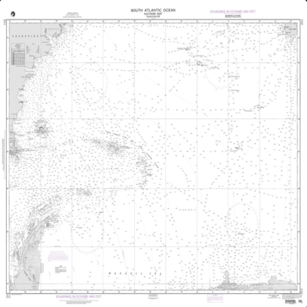 NGA Chart 211-South Atlantic Ocean - Southern Part