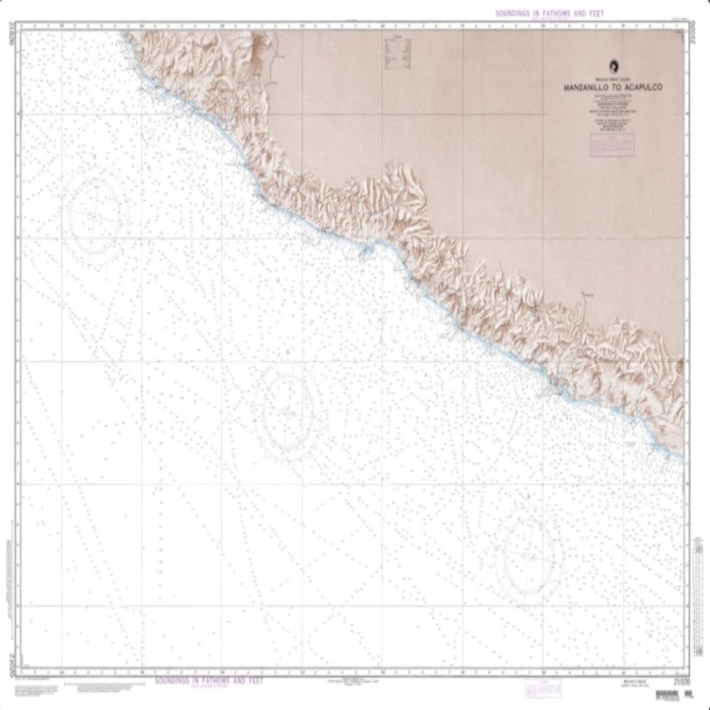 NGA Chart 21020-Manzanillo to Acapulco Mexico